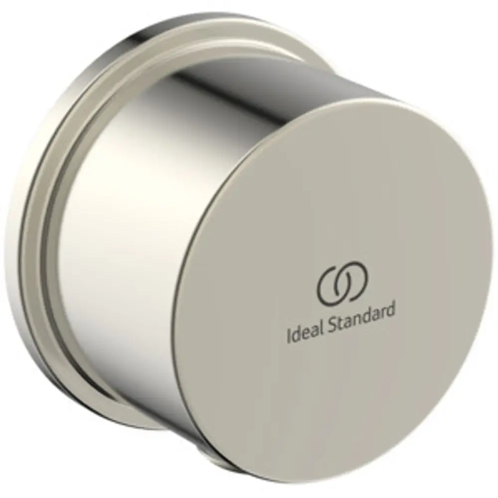 Wandanschlussbogen in Silber für Brauseschlauch von Ideal Standard mit runder, glatter Oberfläche und durchgehendem, schlichten Design.